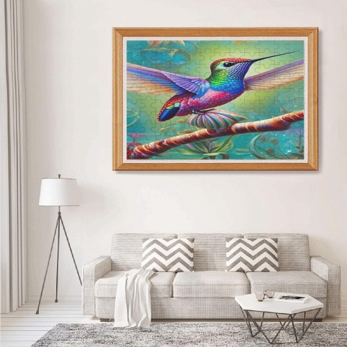 Colorful Hummingbird 1000-Piece Wooden Photo Puzzles