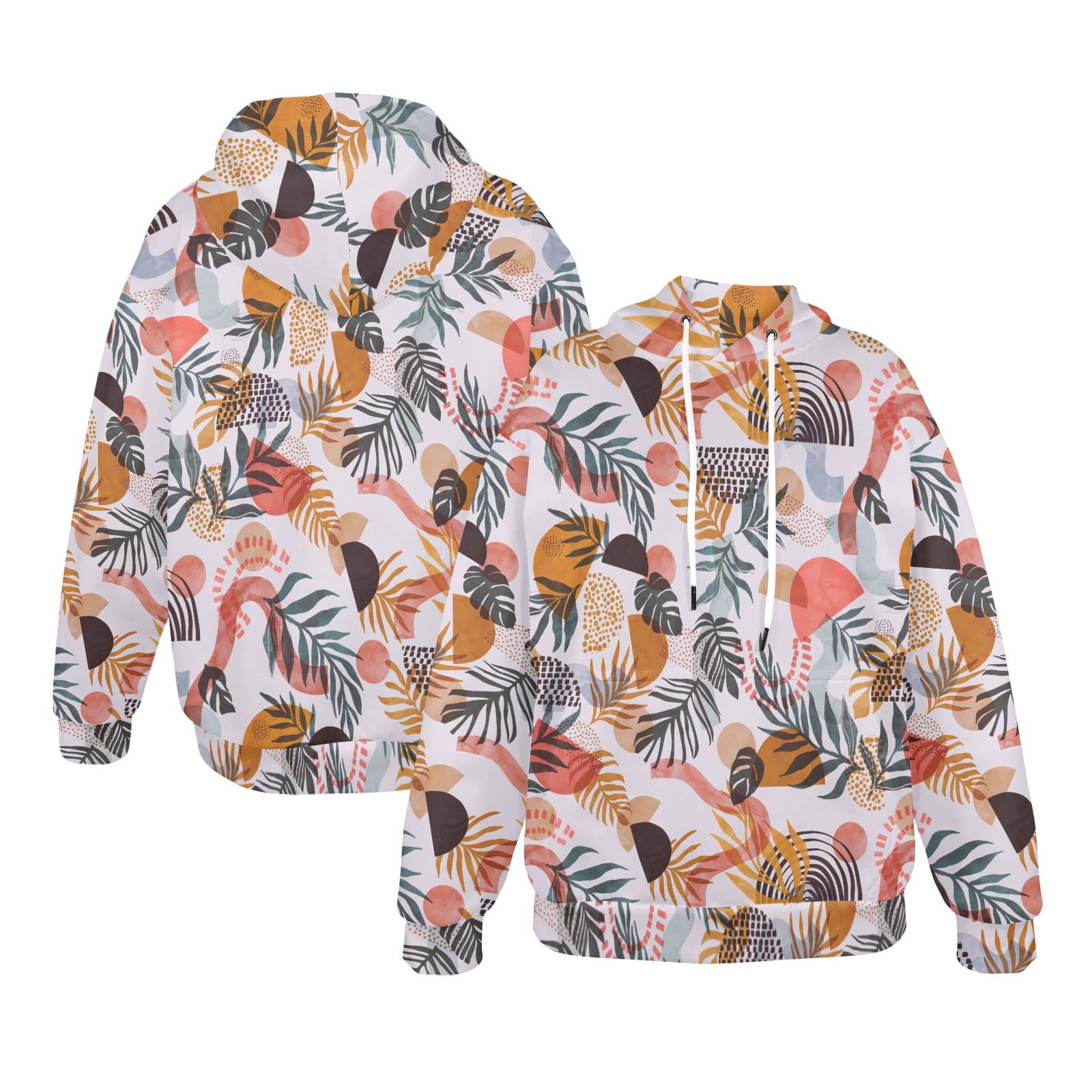 Modern shapes tropical nature DS Women's All Over Print Hoodie (Model H61)