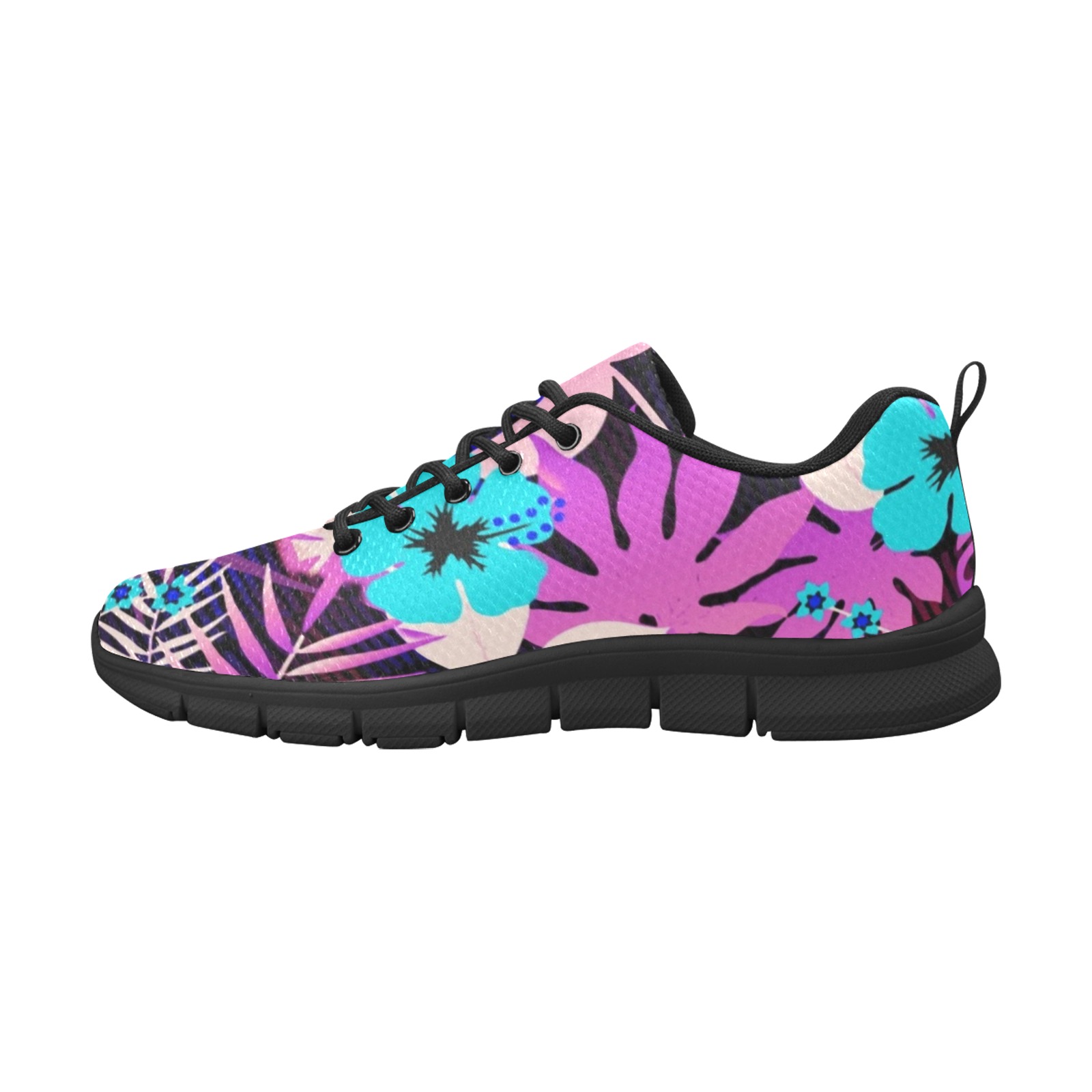GROOVY FUNK THING FLORAL PURPLE Women's Breathable Running Shoes (Model 055)