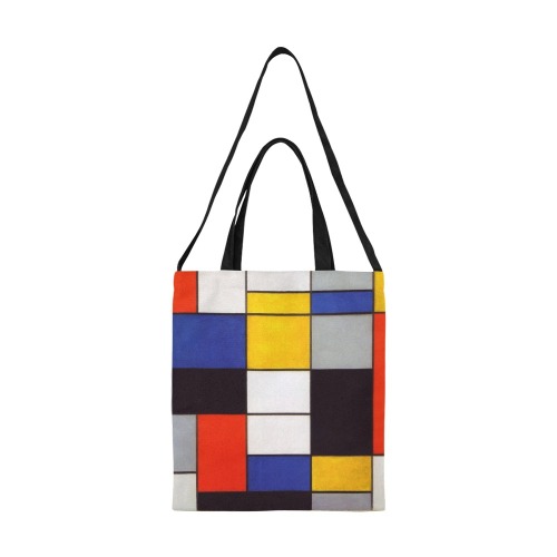 Composition A by Piet Mondrian All Over Print Canvas Tote Bag/Medium (Model 1698)