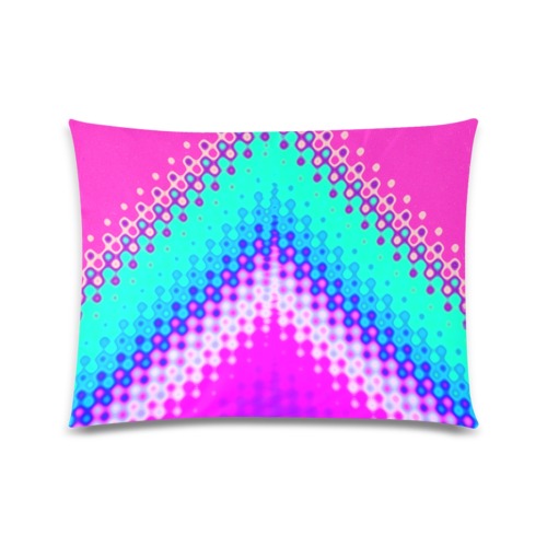 Pixelated Mountain Hot Pink Custom Zippered Pillow Case 20"x26"(Twin Sides)