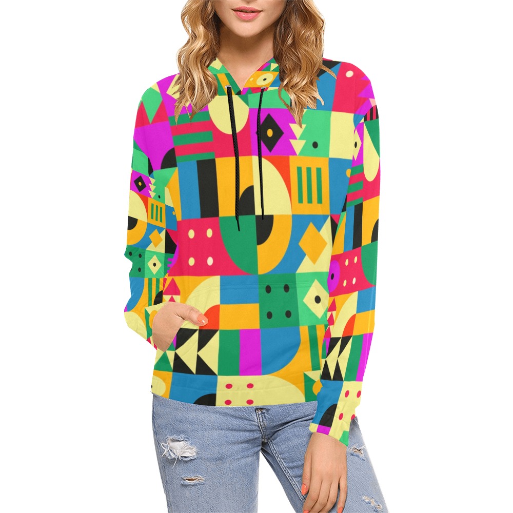 Abstract Modern Garden All Over Print Hoodie for Women (USA Size) (Model H13)