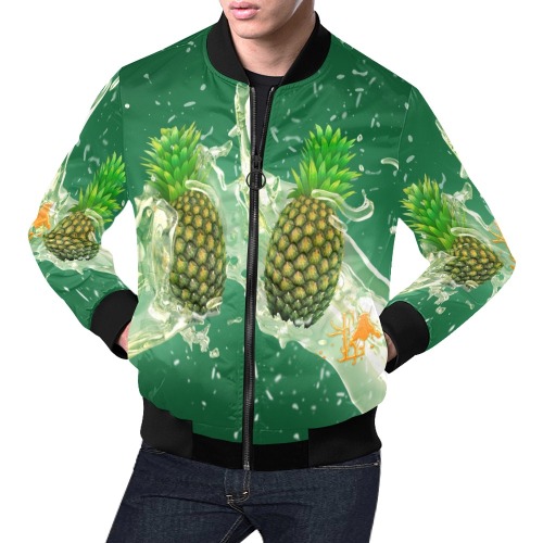 Pineapple Collectable Fly All Over Print Bomber Jacket for Men (Model H19)