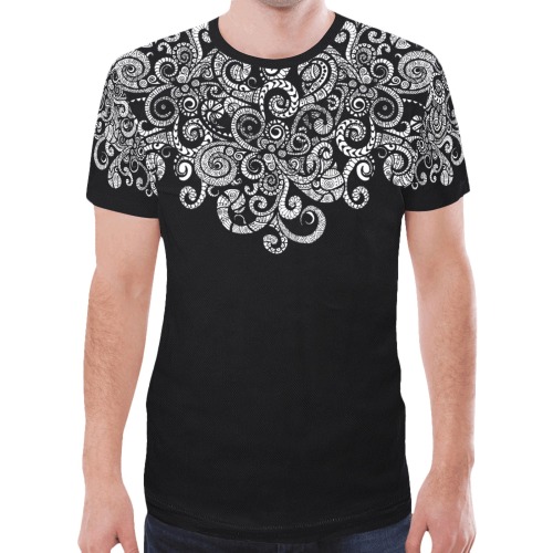 Let Your Spirit - Overlay Graphic - Black Vers 2 New All Over Print T-shirt for Men (Model T45)
