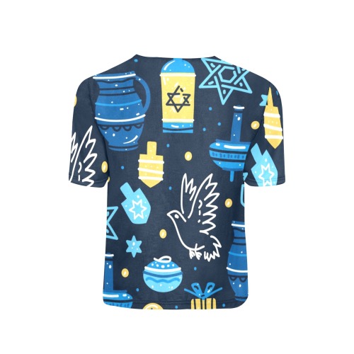 Hanukkah Tee 1 Little Girls' All Over Print Crew Neck T-Shirt (Model T40-2)