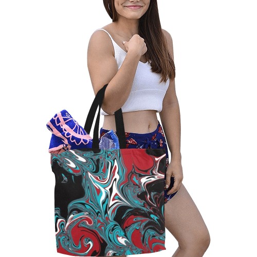 Dark Wave of Colors All Over Print Canvas Tote Bag/Large (Model 1699)