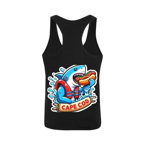 CAPE COD-GREAT WHITE EATING HOT DOG 2 Men's I-shaped Tank Top (Model T32)