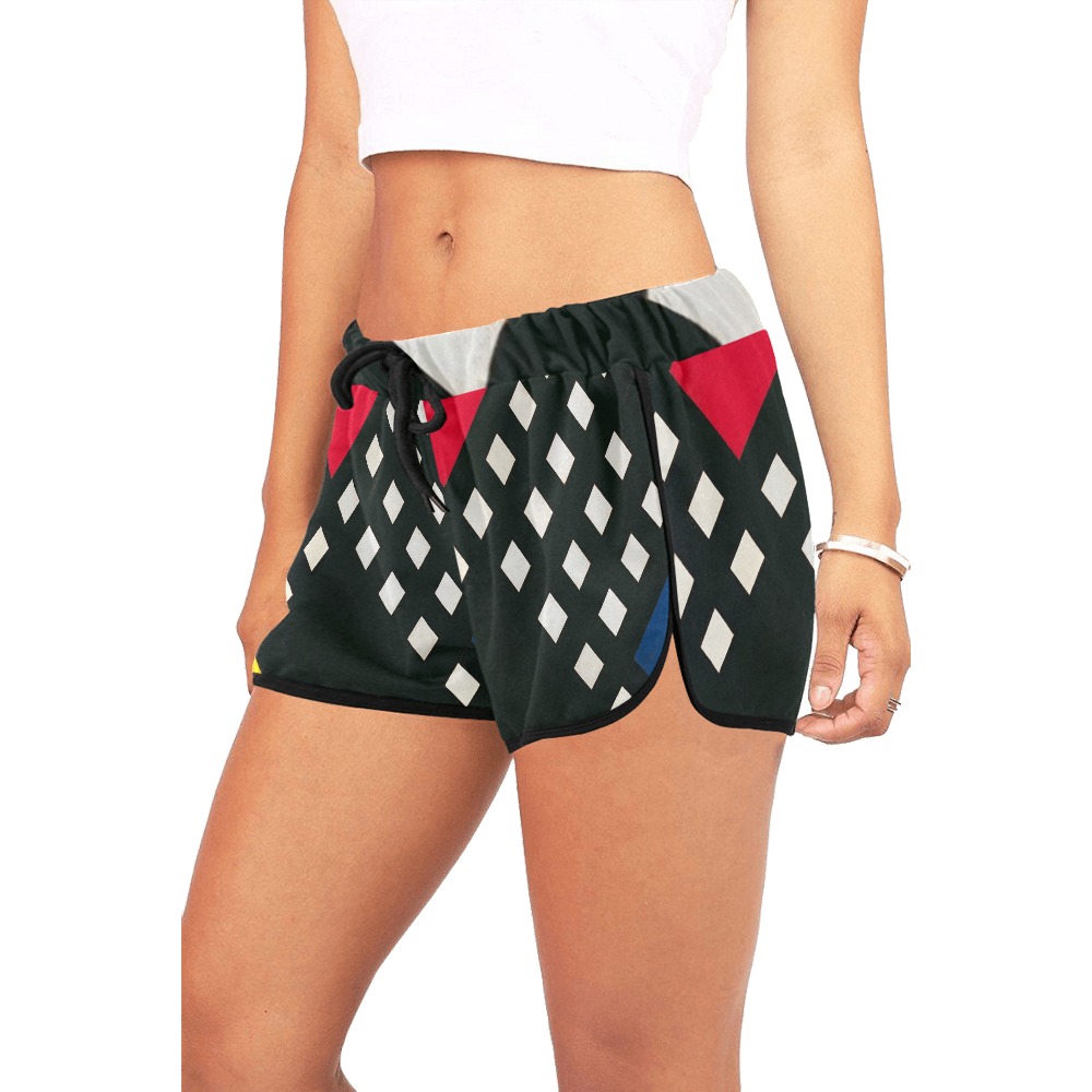 Counter-composition XV by Theo van Doesburg- Women's All Over Print Relaxed Shorts (Model L19)