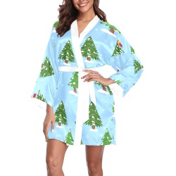 Holiday Trees Long Sleeve Kimono Robe