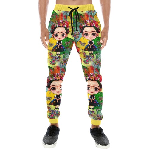 Frida Pop Art by Nico Bielow Men's All Over Print Sweatpants (Model L11)