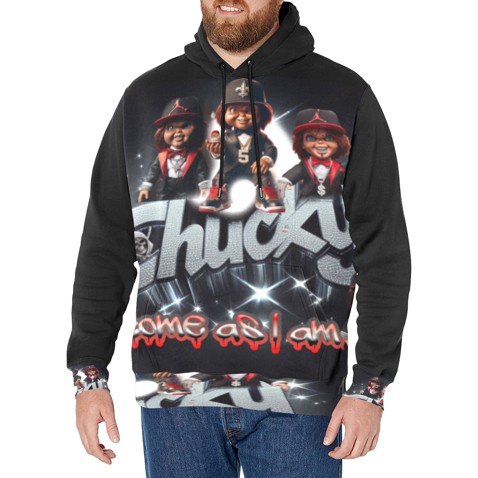 groom chucky (2) Men's Long Sleeve Fleece Hoodie (Model H55)