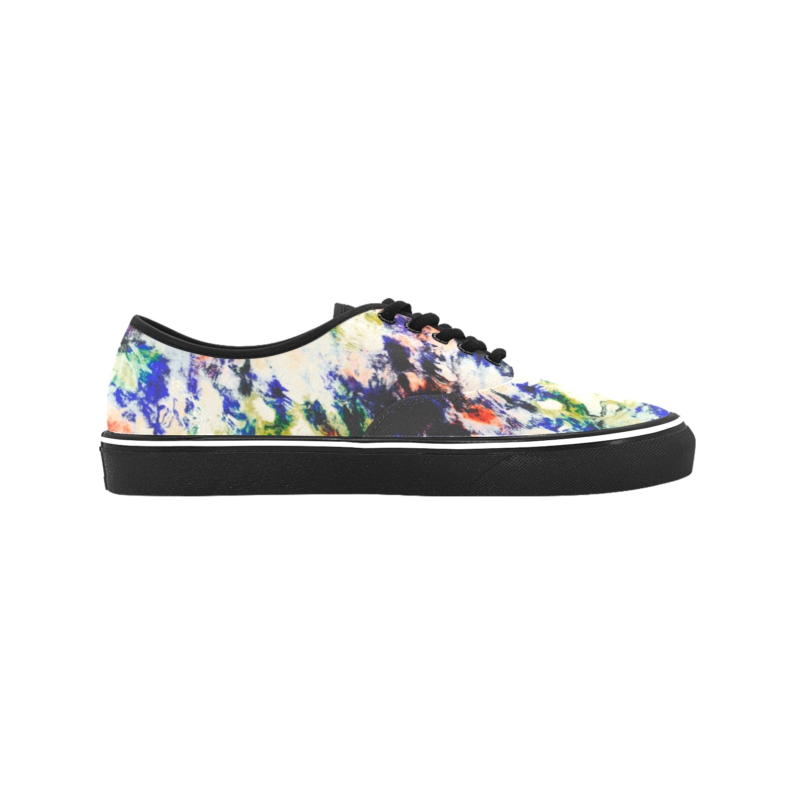 Modern watercolor colorful marbling Classic Women's Canvas Low Top Shoes (Model E001-4)