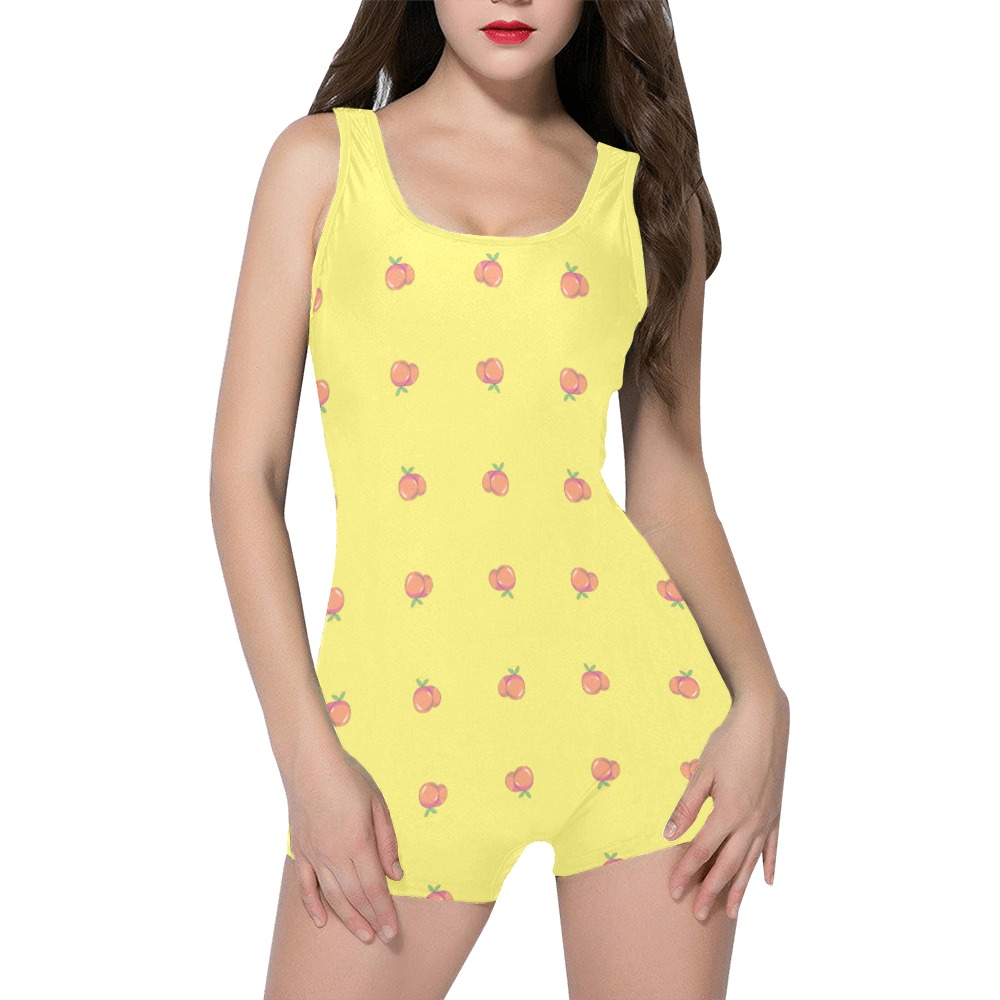 Yellow Bodysuit Short Classic One Piece Swimwear (Model S03)
