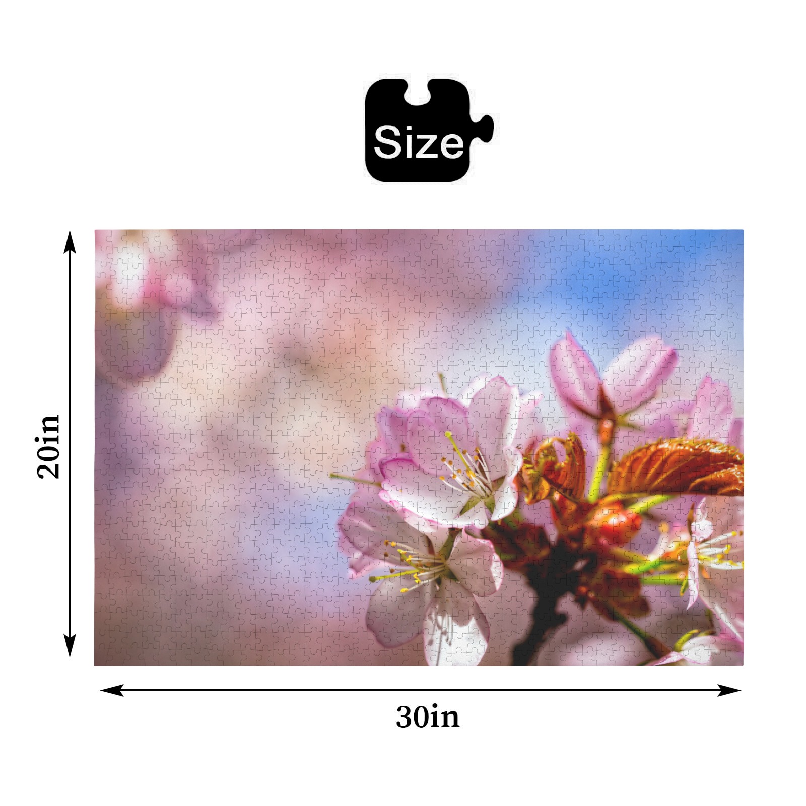 Short life, eternal magic of sakura cherry flowers 1000-Piece Wooden Jigsaw Puzzle (Horizontal)