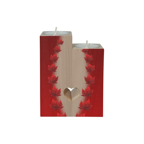 Canada Maple Leaf Candle Holders Wooden Candle Holder (Without Candle)
