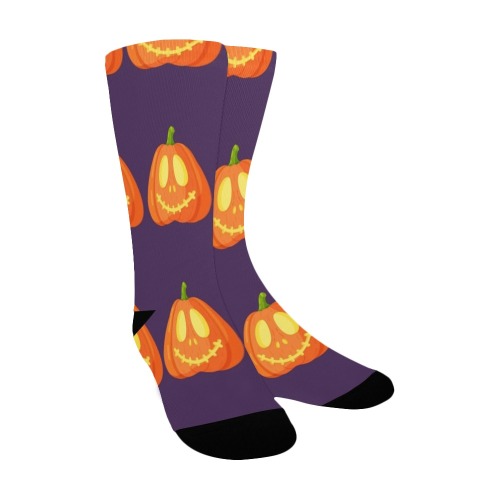 Halloween Pumpkin Socks for Women Women's Custom Socks