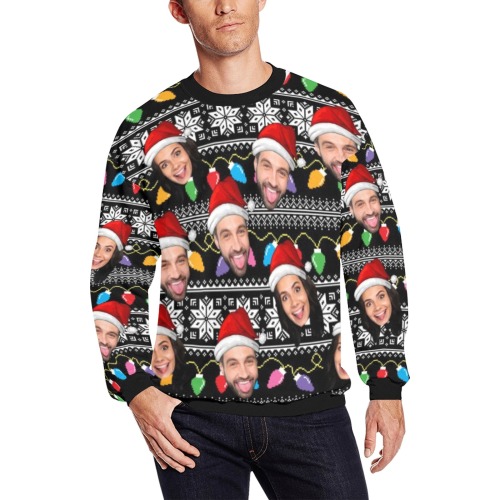 Custom Ugly Christmas Sweater with Face Print Funny Sweatshirt Sweatshirt Hoodie