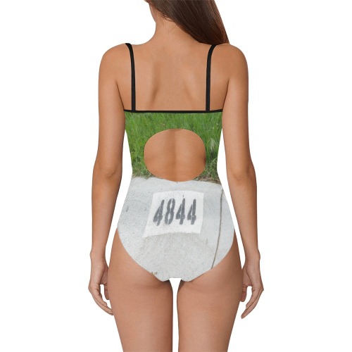 Street Number 4844 with black straps Strap Swimsuit ( Model S05)
