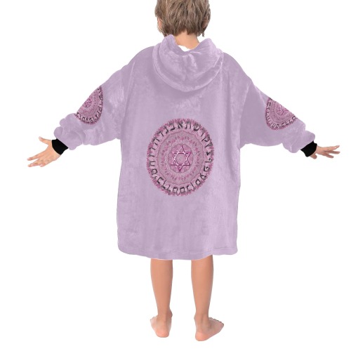 clear purple Blanket Hoodie for Kids