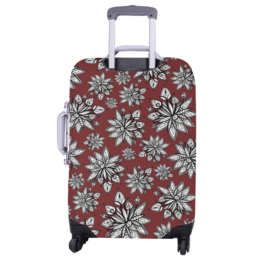 Creekside Floret pattern burgundy Luggage Cover/Large 26"-28"
