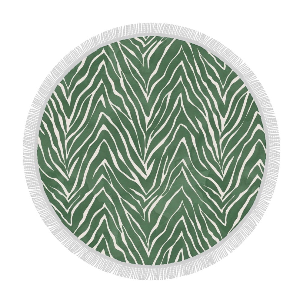 Green animal print MSP01 Circular Beach Shawl 59"x 59"