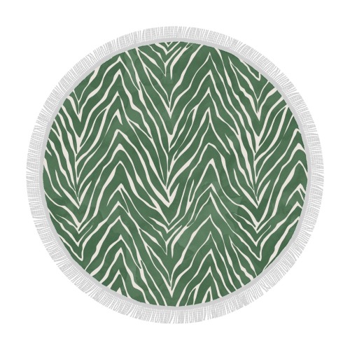 Green animal print MSP01 Circular Beach Shawl 59"x 59"