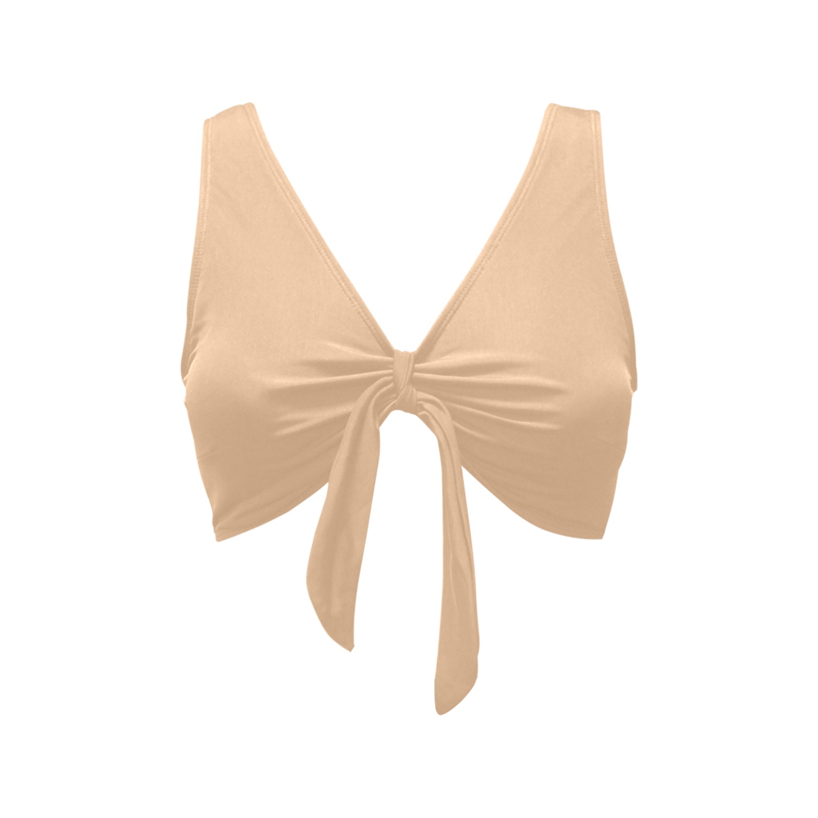 Solid Colors Peach Chest Bowknot Bikini Top (Model S33)