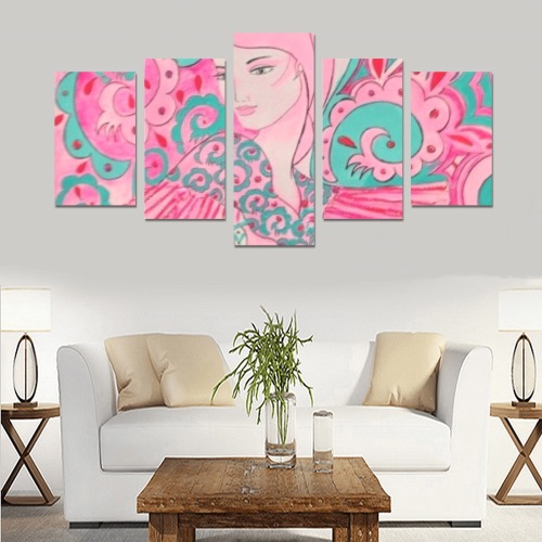 Pink Dancer Canvas Print Sets C (No Frame)