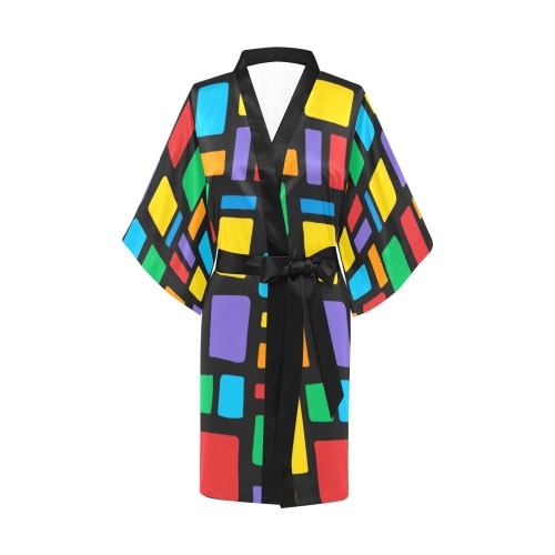 color block 3 Kimono Robe