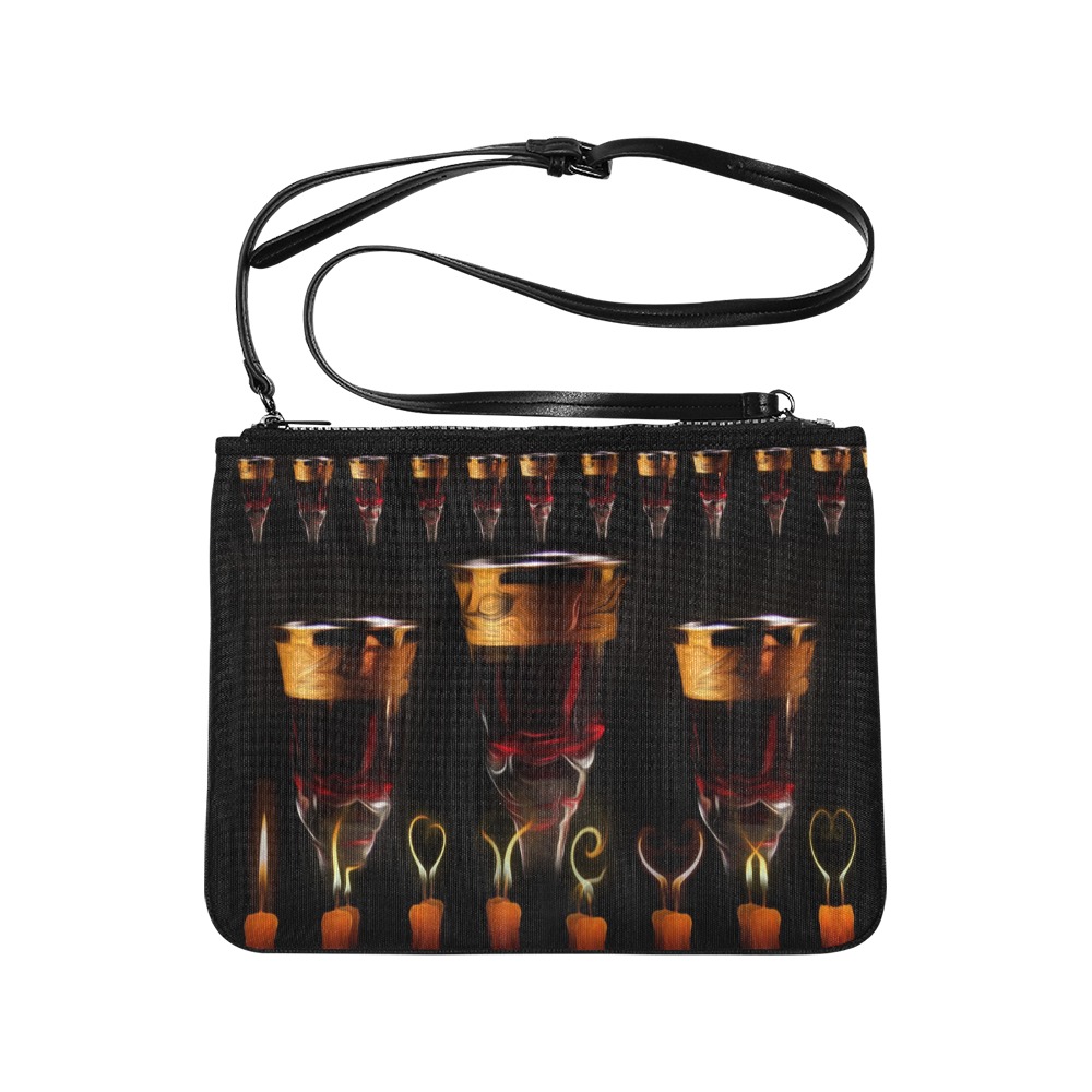 Candles and Wine Ritual Slim Clutch Bag (Model 1668)