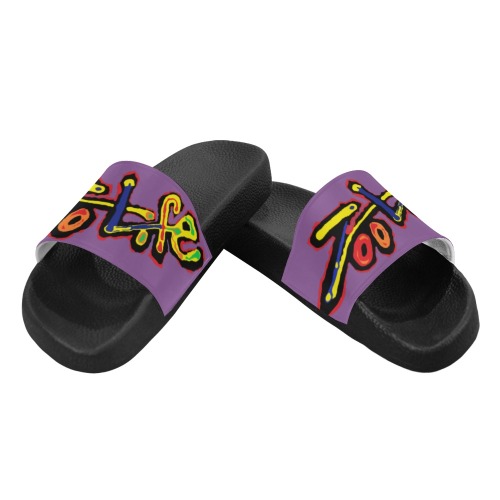 ZL.LOGO.PURP.BLK Women's Slide Sandals (Model 057)