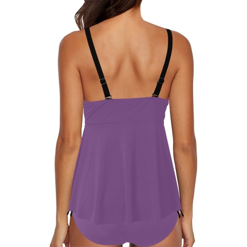 purple Chest Drawstring Swim Dress (Model S30)