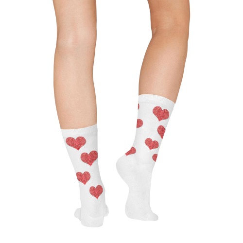 Bandana Hearts on White All Over Print Socks for Women