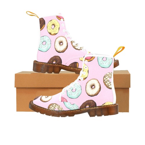 donut vector pattern Boots Martin Boots For Women Model 1203H