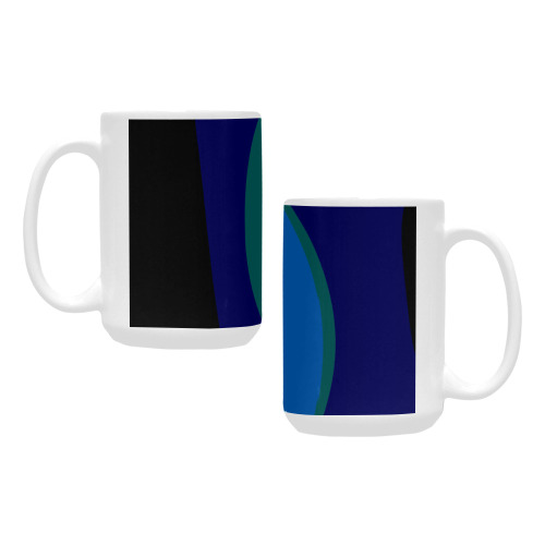 Dimensional Blue Abstract 915 Custom Ceramic Mug (15OZ)