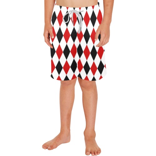 DIAMOND PATTERN Boys' Casual Beach Shorts (Model L52)
