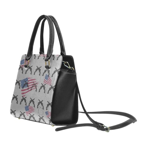 American Theme print 33A272CC-E0B9-4F3E-8D91-1D10085057D4 Rivet Shoulder Handbag (Model 1645)