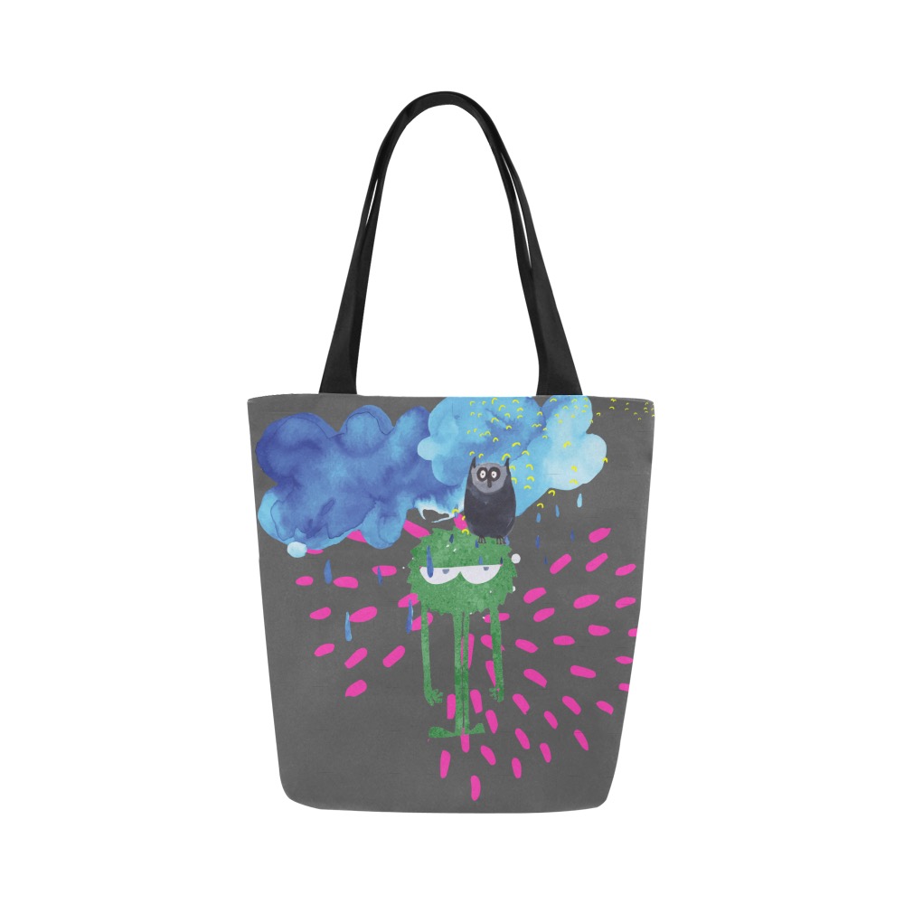 Grumpy Monster Fun Two Picture Tote - Sid and Friend Canvas Tote Bag (Model 1657)
