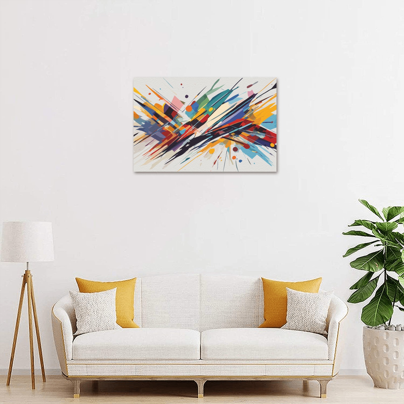 Artsy abstract art of colors on light background Upgraded Canvas Print 18"x12"