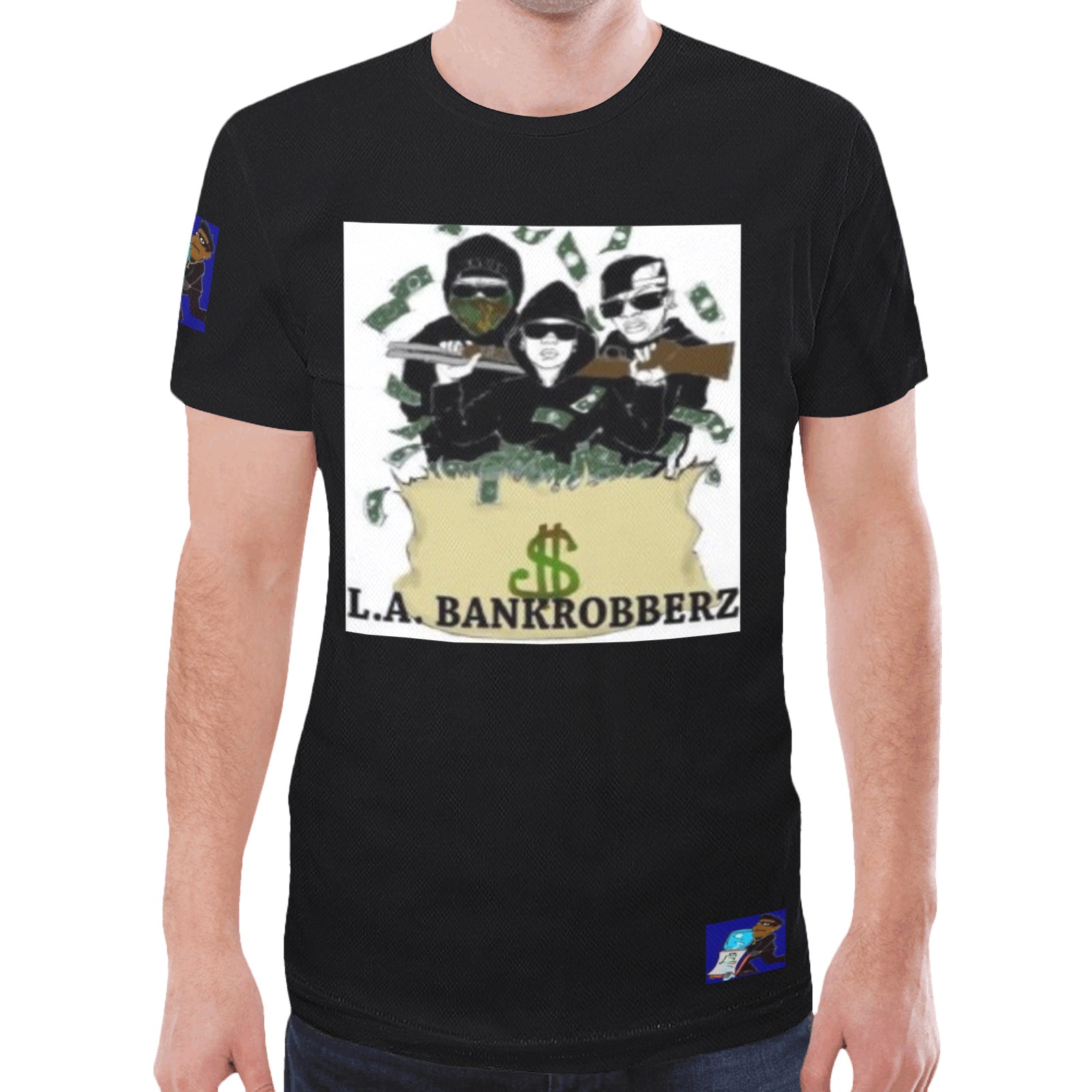 DIONIO Clothing - L.A. Bankrobberz T-Shirt (Black) New All Over Print T-shirt for Men (Model T45)