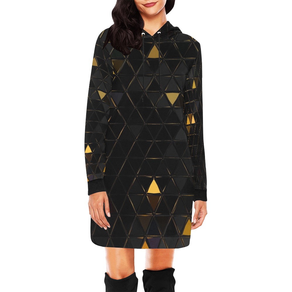 mosaic triangle 7 All Over Print Hoodie Mini Dress (Model H27)