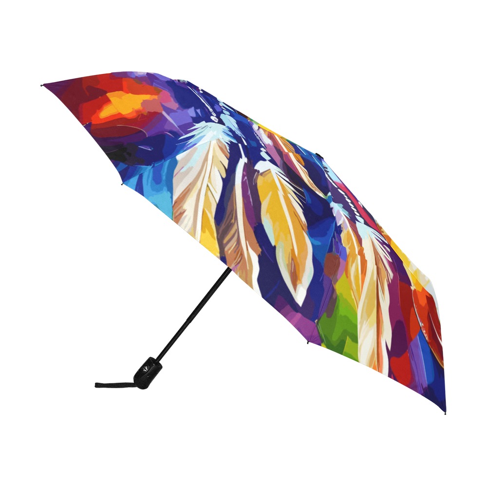 Purple dreamcatcher, colorful background art. Anti-UV Auto-Foldable Umbrella (U09)