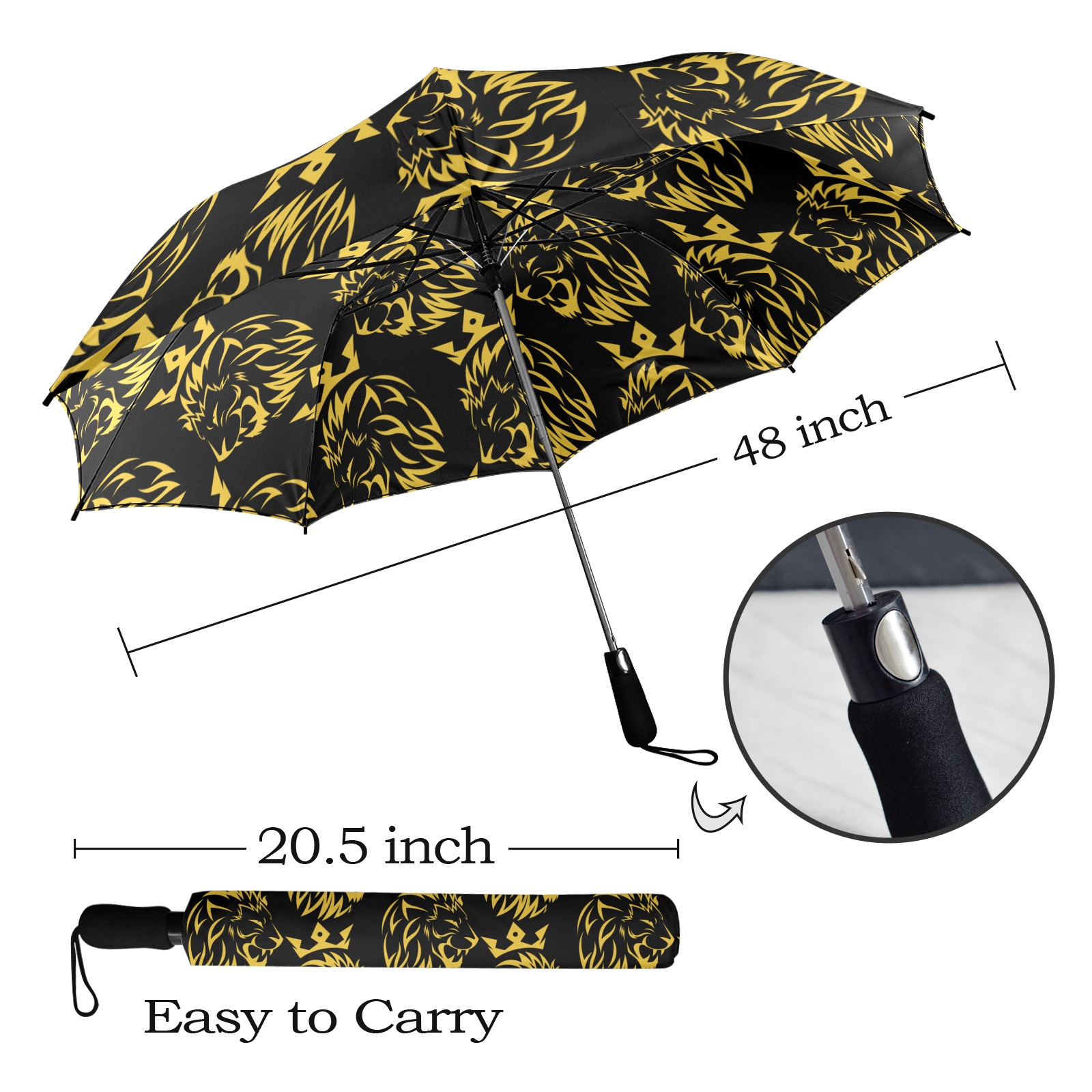 Freeman Empire Umbrella (Black) Semi-Automatic Foldable Umbrella (Model U12)