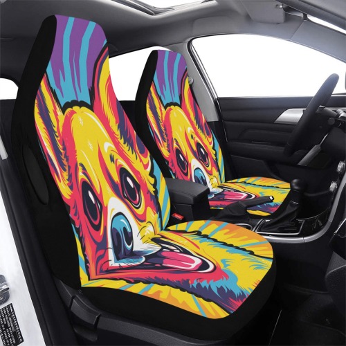 Chihuahua Pop Art Car Seat Cover Airbag Compatible (Set of 2)