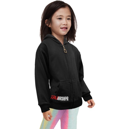 Kids Tru Hoodie Little Girls' Zip Up Hoodie (Model H58)