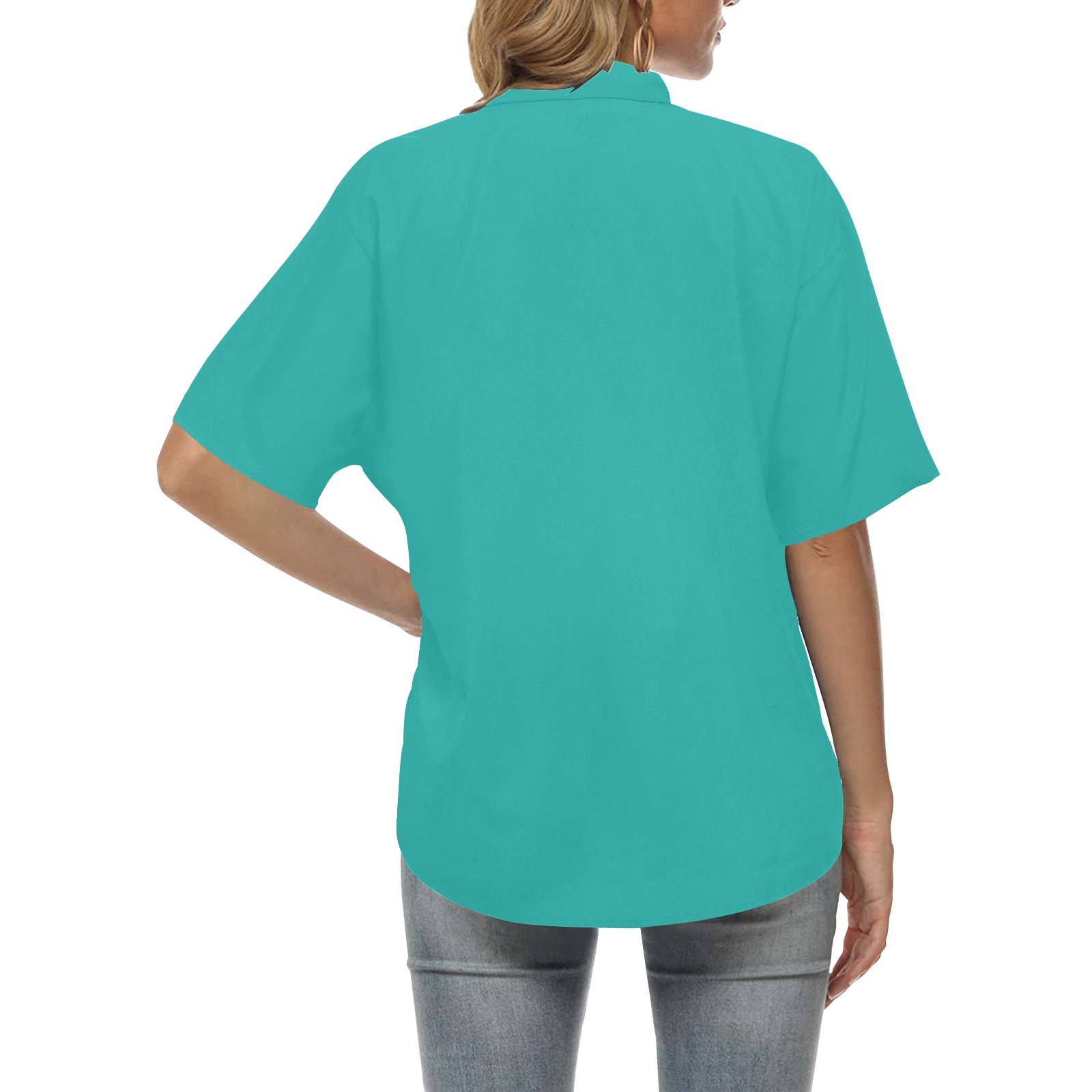 color light sea green All Over Print Hawaiian Shirt for Women (Model T58)