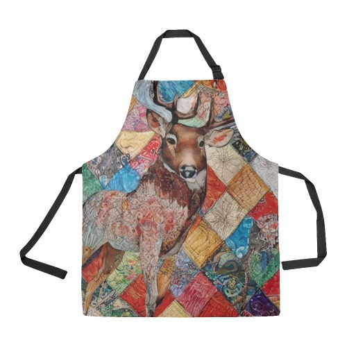 Boho Aesthetic Simulated Quilt Artwork All Over Print Apron