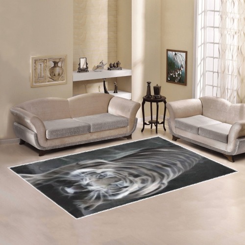 Tiger Ghost Looking Up Area Rug7'x5'