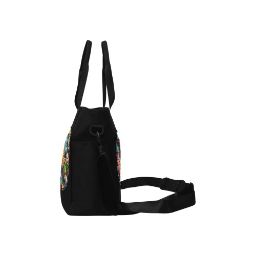 butterflies Insulated Tote Bag with Shoulder Strap (Model 1724)