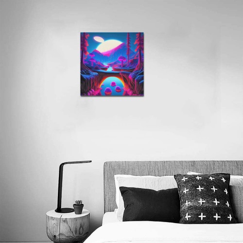 psychedelic landscape 12 Upgraded Canvas Print 16"x16"